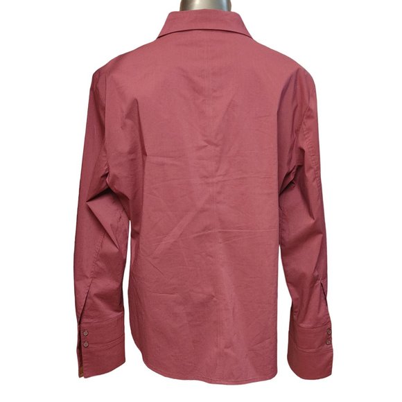 Worthington Stretch Easy Care Men's Red Long Sleeve Button Down Shirt 16 - Picture 2 of 3